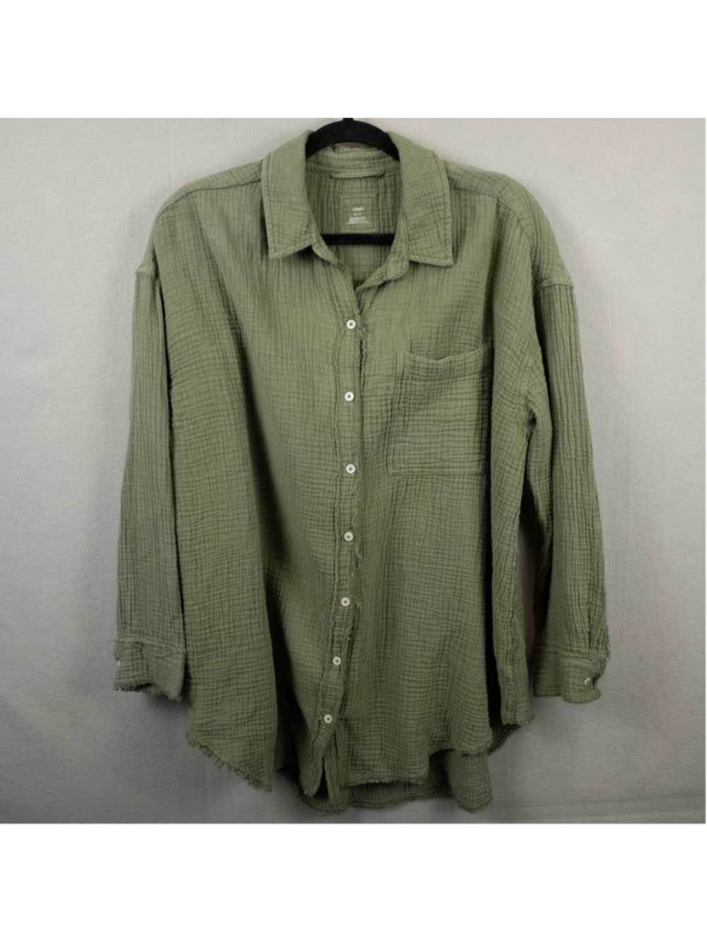 Aerie green gauzy button down shirt-S